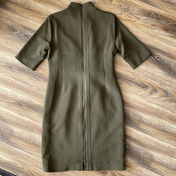 Toccin NY Tie Waist Mock Neck Sheath Dress - Picture 10 of 13